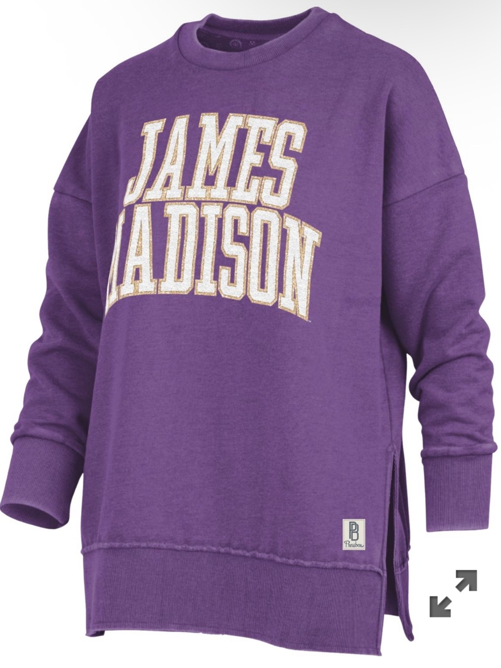 James Madison University Stone Gala Oversized Crewneck Sweatshirt Pullover